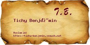 Tichy Benjámin névjegykártya